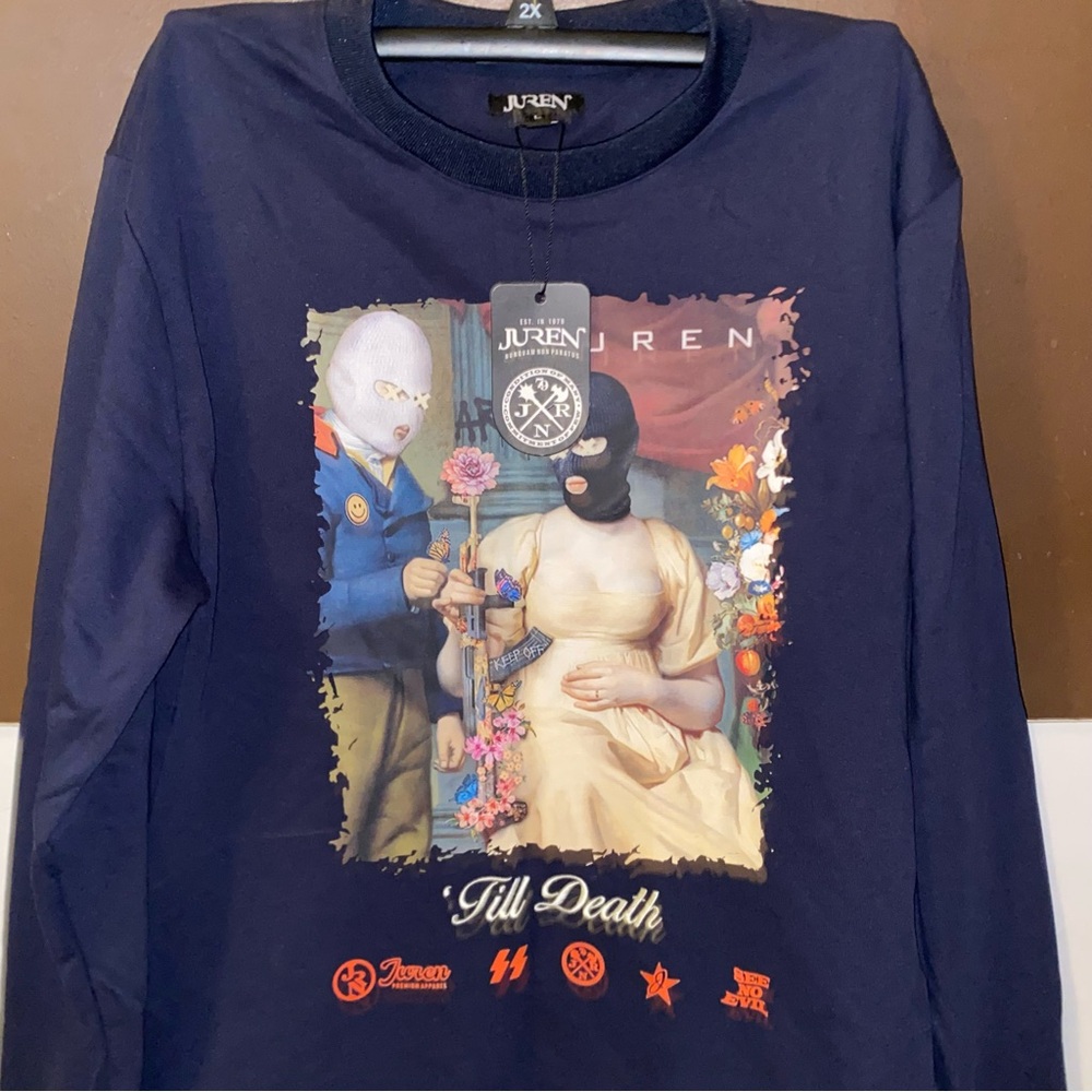 Juren Graphic Till Death Crewneck Navy shirt